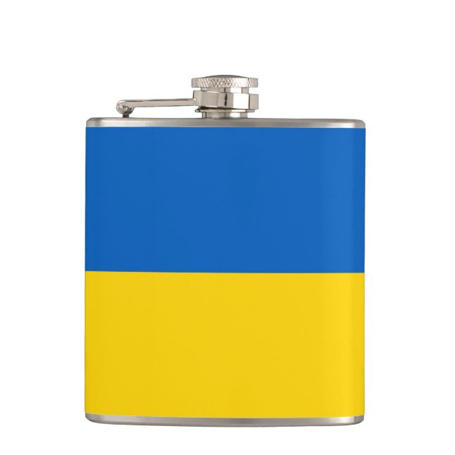 Ukraine National Flag Hip Flask (Front)
