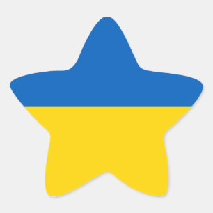 Ukraine National Flag Star Sticker