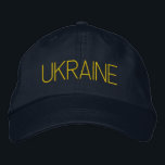 UKRAINE Navy Blue and Thin Yellow Embroidered Hat<br><div class="desc">UKRAINE Navy Blue and Thin Yellow Embroidered Hat to show your support for Ukraine!</div>