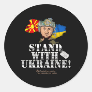 Ukraine North Macedonia Zelensky Dog Tag Stand Wit