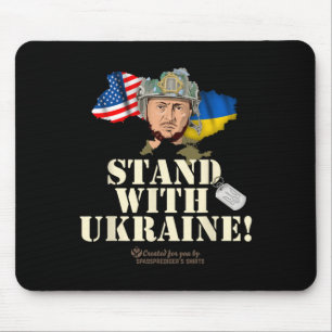 Ukraine Outline Flag Usa Zelensky Dog Tag Stand Wi Mouse Pad