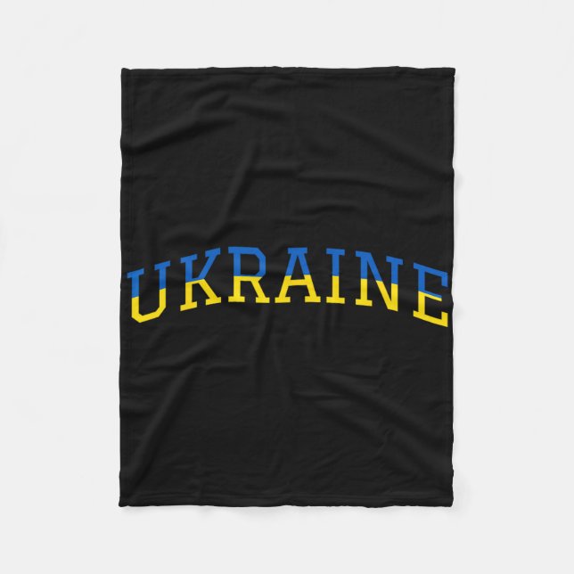 Ukraine Patriotic Blue Yellow Pride Support  Fleece Blanket (Front)