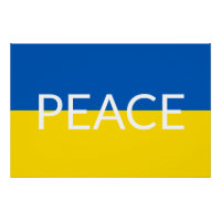 Ukraine peace blue yellow custom text flag