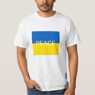 Ukraine peace blue yellow custom text flag T-Shirt