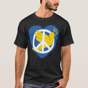 Ukraine Peace Dove Heart Love Ukrainian T-Shirt