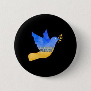 Ukraine Peace Dove I Stand With Ukraine Flag Free  6 Cm Round Badge