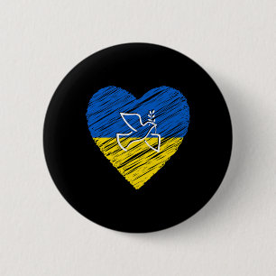 Ukraine Peace Dove Love Stop War Conflict 6 Cm Round Badge