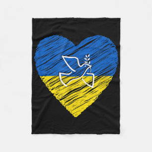 Ukraine Peace Dove Love Stop War Conflict Fleece Blanket