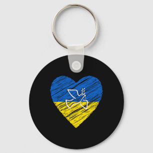 Ukraine Peace Dove Love Stop War Conflict Key Ring