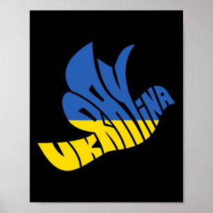 Ukraine Peace Dove Word Art - Ukrainian Pride  Poster