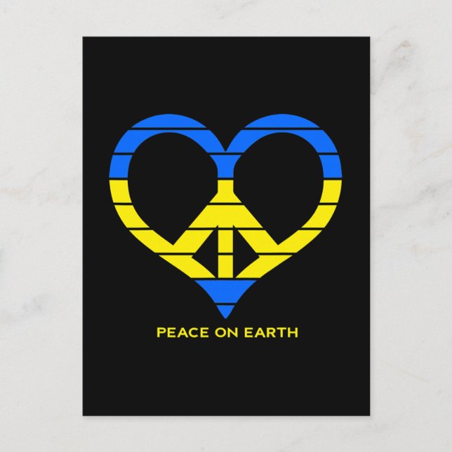 Ukraine Peace on Earth Shirt Retro Peace Love U Postcard (Front)