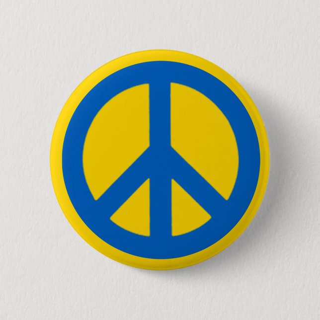 Ukraine Peace Sign 6 Cm Round Badge (Front)