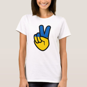 Ukraine Peace Sign with flag of Ukraine colors T-Shirt