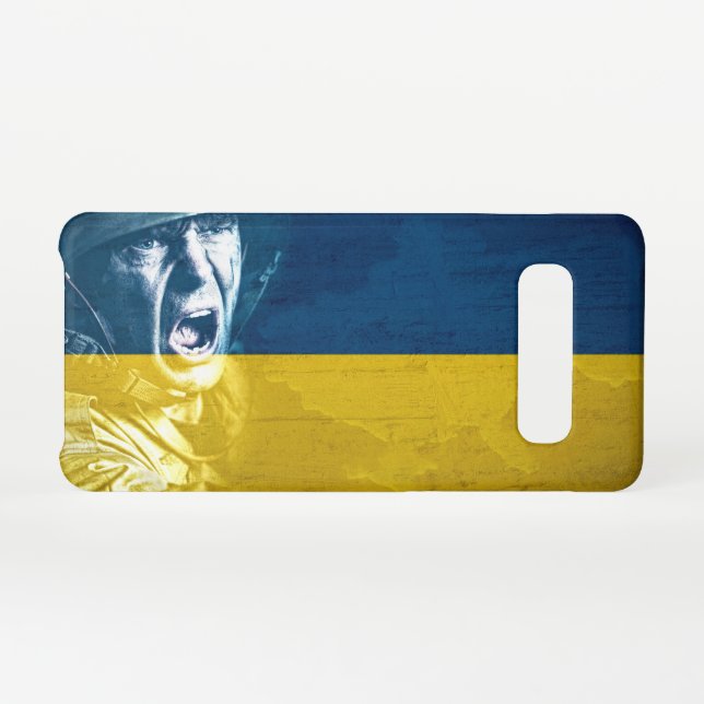 Ukraine Peace Soldier at War Samsung Galaxy Case (Back Horizontal)