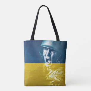 Ukraine Peace Soldier at War Tote Bag