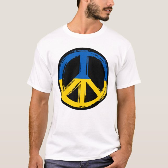 Ukraine Peace Symbol T-Shirt (Front)