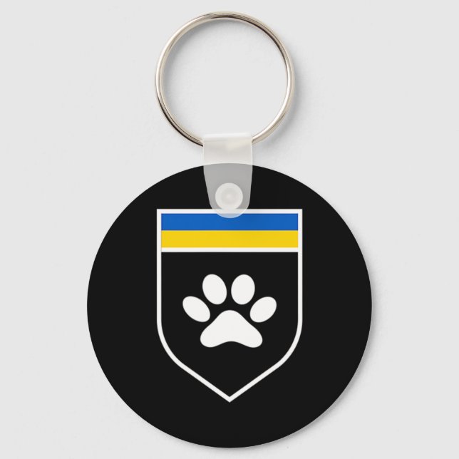Ukraine Pet Awareness Flag Support Ukrainian pets  Key Ring (Front)