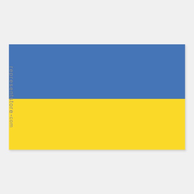 Ukraine Plain Flag Rectangular Sticker (Front)