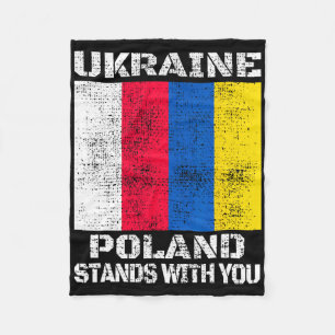 Ukraine Poland Stands With You Polish Support 1  Fleece Blanket