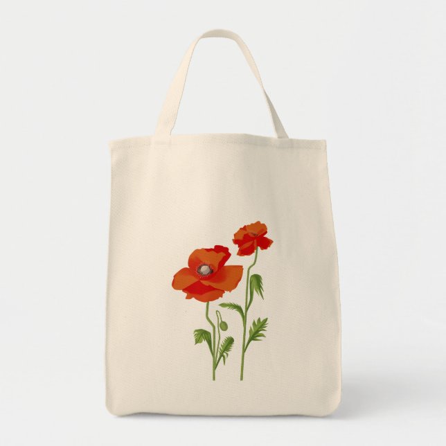 Ukraine "poppy flower" peace colourful tote bag (Front)