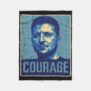 Ukraine President Zelensky Courage Ukrainian Men W Fleece Blanket