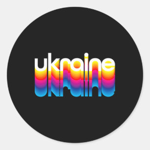 Ukraine Pride - Colorful Rainbow Graphic - Proud U Classic Round Sticker