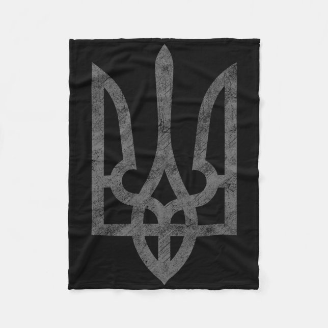 Ukraine Pride Ukrainian Coat Of Arms National Embl Fleece Blanket (Front)