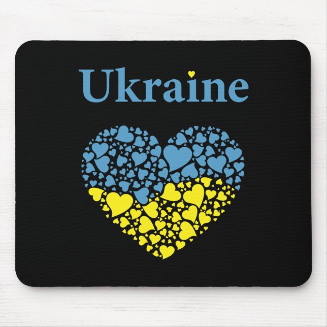 Ukraine Pride Ukrainian Heart Flag Glory To Ukrain Mouse Pad (Front)