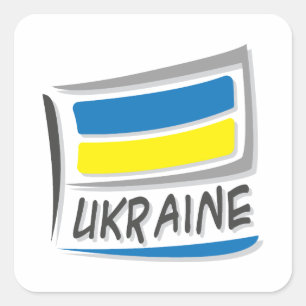 Ukraine Pride X Flag Square Sticker
