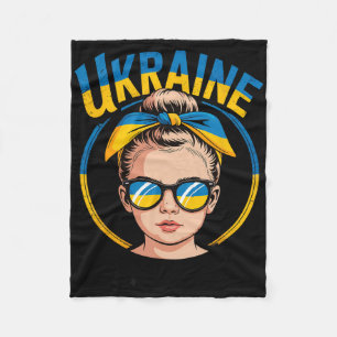 Ukraine Retro Style Woman Graphic Cultural Pride A Fleece Blanket
