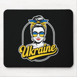 Ukraine Retro Style Woman Graphic Cultural Pride A Mouse Pad