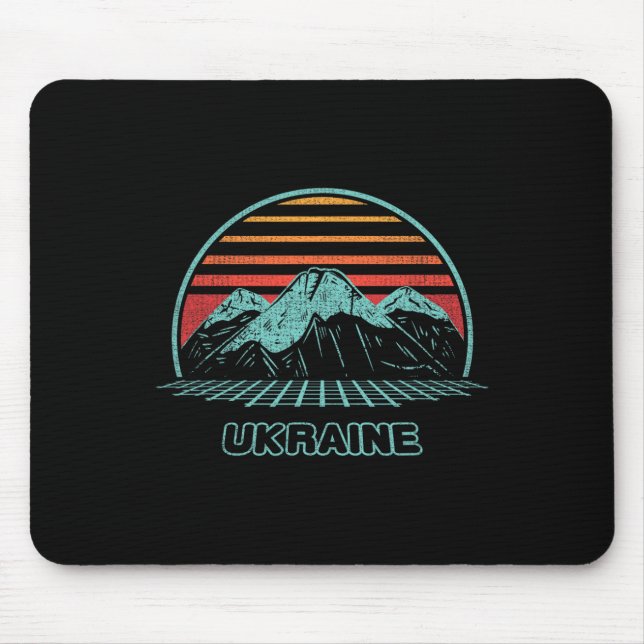 Ukraine Retro Vintage 80s Style  Mouse Pad (Front)