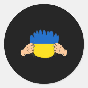 Ukraine Roots Heritage Flag Classic Round Sticker