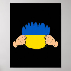 Ukraine Roots Heritage Flag Poster