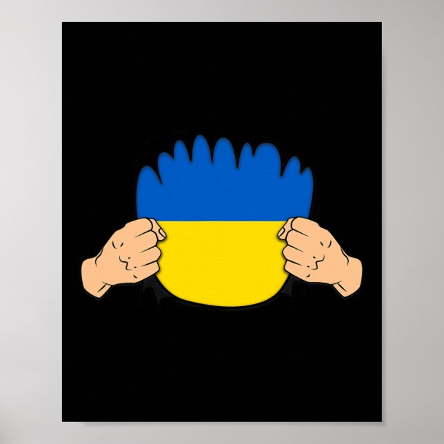 Ukraine Roots Heritage Flag  Poster (Front)