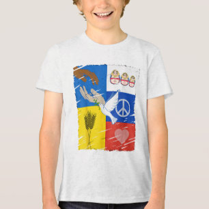 Ukraine Russia Peace Dove Intercultural Friendship Tri-Blend Shirt