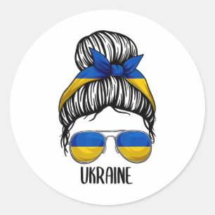 Ukraine Shirt For Girls And Women  Classic Round Sticker
