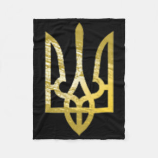 Ukraine Shirt Trident Tryzub Zelensky Military Oli Fleece Blanket