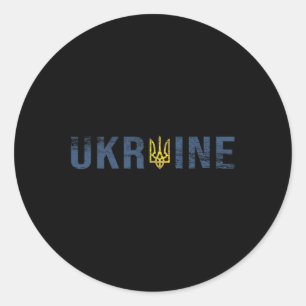 Ukraine Shirt Tryzub Trident Zelensky Military Emb Classic Round Sticker