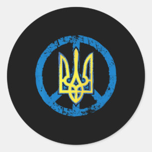 Ukraine Shirt Ukrainian Tryzub Trident Classic Round Sticker