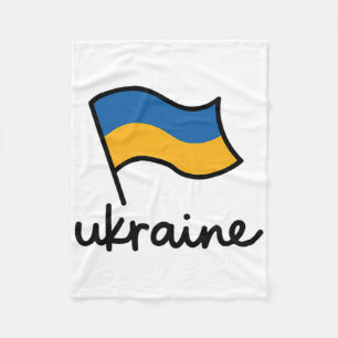 Ukraine Signature Flag Pole - Patriotic Ukrainian Fleece Blanket