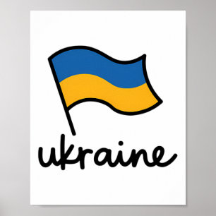 Ukraine Signature Flag Pole - Patriotic Ukrainian Poster