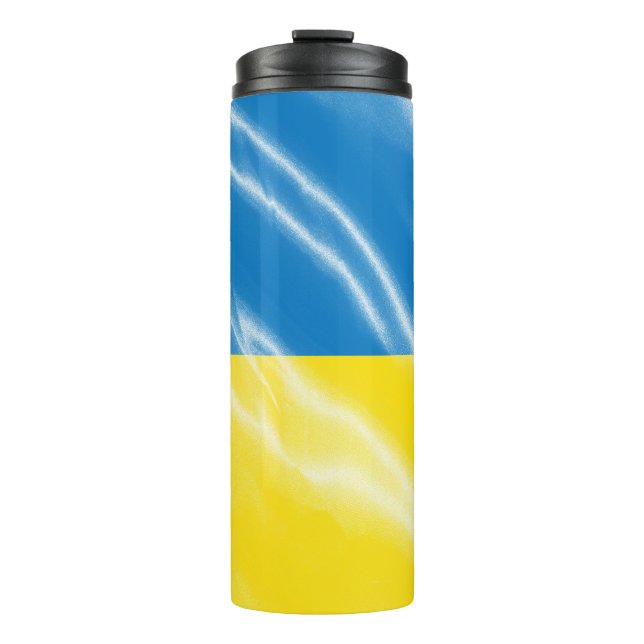 Ukraine silk flag thermal tumbler (Front)