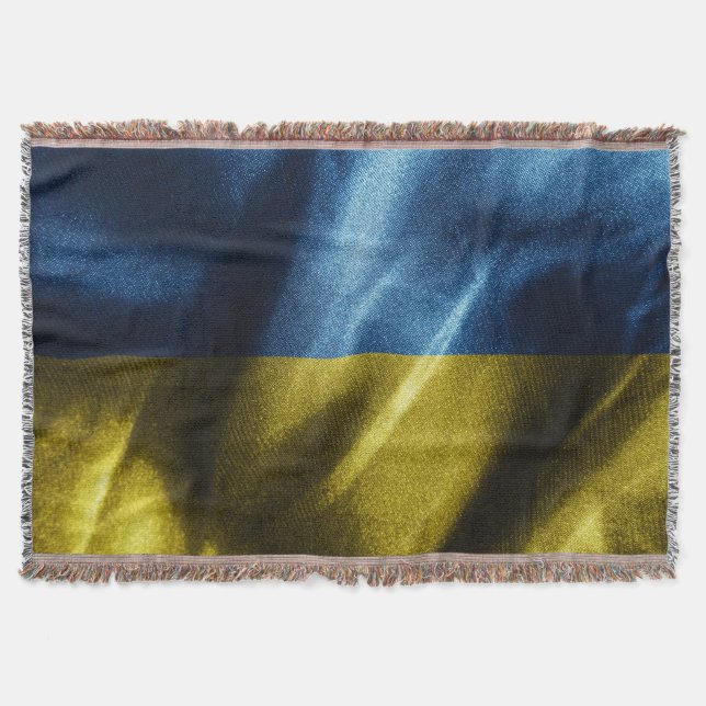 Ukraine silk flag throw blanket (Front)