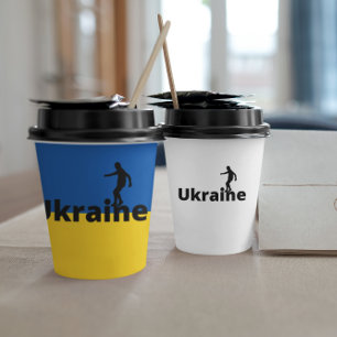 Ukraine soccer paper cups