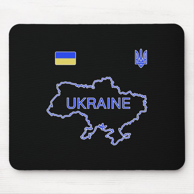 Ukraine Soccer Team Ukr Map And Trident Jersey Foo Mouse Pad (Front)