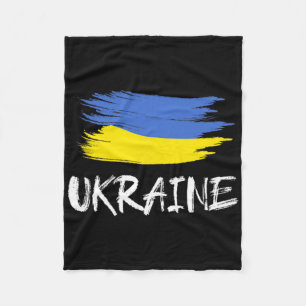 Ukraine Souvenir Gift Ukrainian Country Flag Brush Fleece Blanket