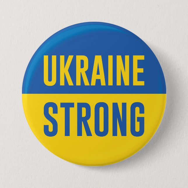 Ukraine Strong 7.5 Cm Round Badge (Front)