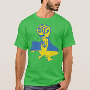 Ukraine Strong Distressed Raised Fist T-Shirt
