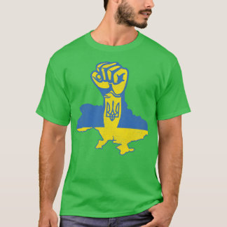 Ukraine Strong Distressed Raised Fist T-Shirt